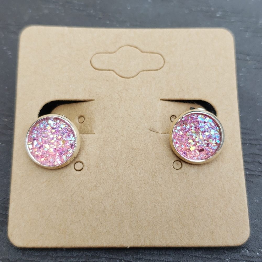 10mm Handcrafted Faux Druzy Earrings